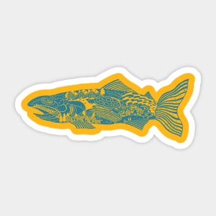 Blue Trout Tale Sticker